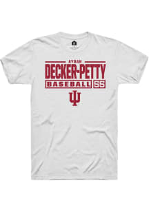 Aydan Decker-Petty White Indiana Hoosiers NIL Stacked Box Short Sleeve T Shirt