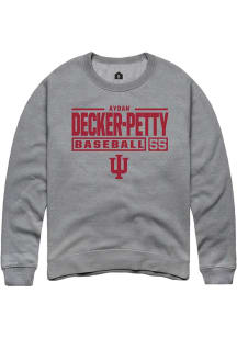 Aydan Decker-Petty Rally Mens Graphite Indiana Hoosiers NIL Stacked Box Crew Sweatshirt