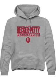 Aydan Decker-Petty Rally Mens Graphite Indiana Hoosiers NIL Stacked Box Hooded Sweatshirt