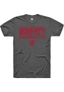 Aydan Decker-Petty Dark Grey Indiana Hoosiers NIL Stacked Box Short Sleeve T Shirt