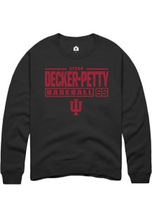 Aydan Decker-Petty Rally Mens Black Indiana Hoosiers NIL Stacked Box Crew Sweatshirt