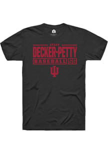 Aydan Decker-Petty Black Indiana Hoosiers NIL Stacked Box Short Sleeve T Shirt