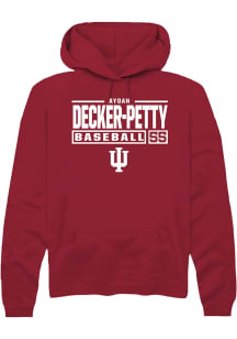 Aydan Decker-Petty Rally Mens Red Indiana Hoosiers NIL Stacked Box Hooded Sweatshirt