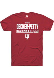 Aydan Decker-Petty Red Indiana Hoosiers NIL Stacked Box Short Sleeve T Shirt