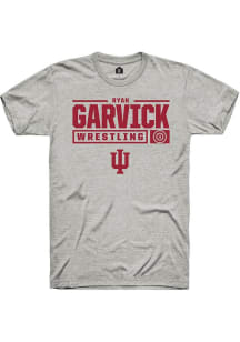 Ryan Garvick Ash Indiana Hoosiers NIL Stacked Box Short Sleeve T Shirt