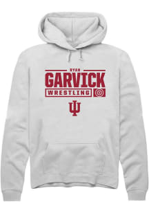 Ryan Garvick Rally Mens White Indiana Hoosiers NIL Stacked Box Hooded Sweatshirt