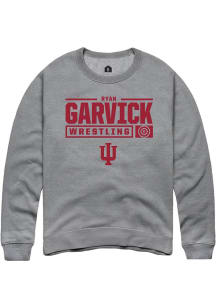 Ryan Garvick Rally Mens Graphite Indiana Hoosiers NIL Stacked Box Crew Sweatshirt