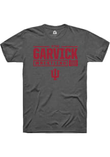 Ryan Garvick Dark Grey Indiana Hoosiers NIL Stacked Box Short Sleeve T Shirt