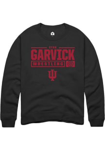 Ryan Garvick Rally Mens Black Indiana Hoosiers NIL Stacked Box Crew Sweatshirt