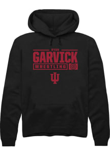 Ryan Garvick Rally Mens Black Indiana Hoosiers NIL Stacked Box Hooded Sweatshirt