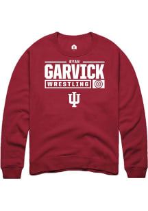 Ryan Garvick Rally Mens Red Indiana Hoosiers NIL Stacked Box Crew Sweatshirt