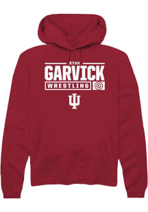 Ryan Garvick Rally Mens Red Indiana Hoosiers NIL Stacked Box Hooded Sweatshirt