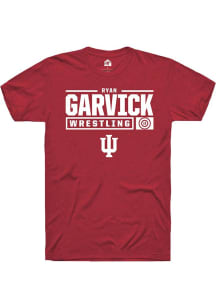 Ryan Garvick Red Indiana Hoosiers NIL Stacked Box Short Sleeve T Shirt