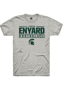Carter Enyard Ash Michigan State Spartans NIL Stacked Box Short Sleeve T Shirt