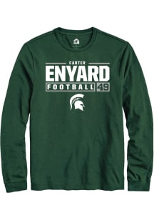 Carter Enyard Rally Mens Green Michigan State Spartans NIL Stacked Box Tee
