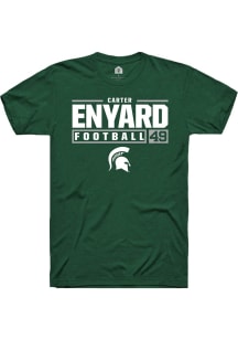 Carter Enyard Green Michigan State Spartans NIL Stacked Box Short Sleeve T Shirt