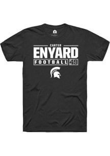 Carter Enyard Black Michigan State Spartans NIL Stacked Box Short Sleeve T Shirt