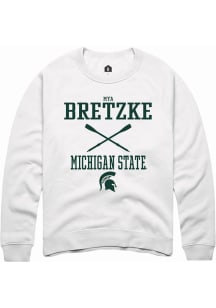 Mya Bretzke Rally Mens White Michigan State Spartans NIL Sport Icon Crew Sweatshirt