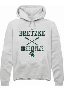 Mya Bretzke Rally Mens White Michigan State Spartans NIL Sport Icon Hooded Sweatshirt
