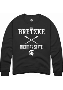 Mya Bretzke Rally Mens Black Michigan State Spartans NIL Sport Icon Crew Sweatshirt