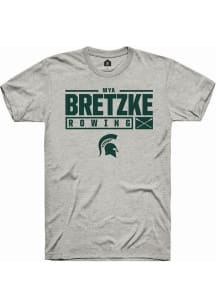 Mya Bretzke Ash Michigan State Spartans NIL Stacked Box Short Sleeve T Shirt