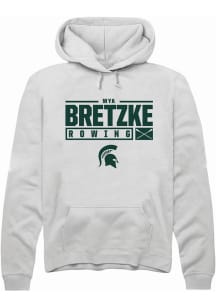 Mya Bretzke Rally Mens White Michigan State Spartans NIL Stacked Box Hooded Sweatshirt