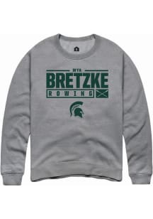 Mya Bretzke Rally Mens Graphite Michigan State Spartans NIL Stacked Box Crew Sweatshirt