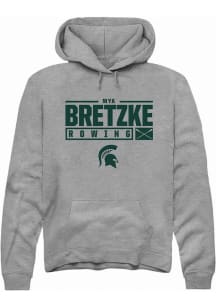Mya Bretzke Rally Mens Graphite Michigan State Spartans NIL Stacked Box Hooded Sweatshirt