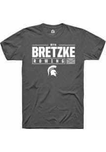 Mya Bretzke Dark Grey Michigan State Spartans NIL Stacked Box Short Sleeve T Shirt