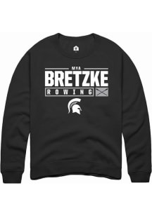 Mya Bretzke Rally Mens Black Michigan State Spartans NIL Stacked Box Crew Sweatshirt