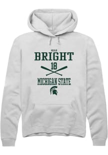Noah Bright Rally Mens White Michigan State Spartans NIL Sport Icon Hooded Sweatshirt