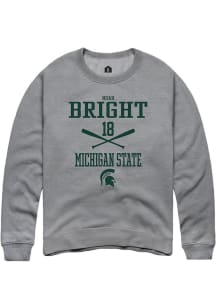 Noah Bright Rally Mens Graphite Michigan State Spartans NIL Sport Icon Crew Sweatshirt