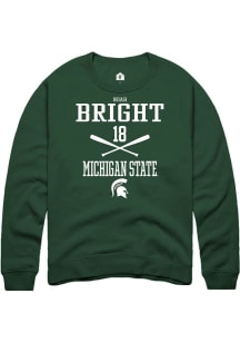 Noah Bright Rally Mens Green Michigan State Spartans NIL Sport Icon Crew Sweatshirt