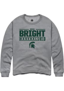 Noah Bright Rally Mens Graphite Michigan State Spartans NIL Stacked Box Crew Sweatshirt