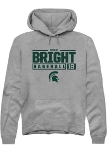 Noah Bright Rally Mens Graphite Michigan State Spartans NIL Stacked Box Hooded Sweatshirt