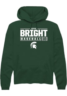 Noah Bright Rally Mens Green Michigan State Spartans NIL Stacked Box Hooded Sweatshirt