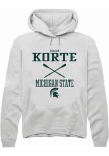 Reagan Korte Rally Mens White Michigan State Spartans NIL Sport Icon Hooded Sweatshirt