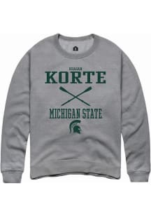 Reagan Korte Rally Mens Graphite Michigan State Spartans NIL Sport Icon Crew Sweatshirt