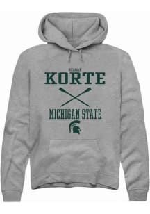 Reagan Korte Rally Mens Graphite Michigan State Spartans NIL Sport Icon Hooded Sweatshirt