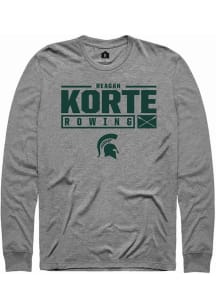 Reagan Korte Rally Mens Graphite Michigan State Spartans NIL Stacked Box Tee