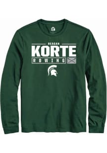 Reagan Korte Rally Mens Green Michigan State Spartans NIL Stacked Box Tee