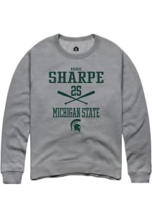 Reggie Sharpe Rally Mens Graphite Michigan State Spartans NIL Sport Icon Crew Sweatshirt