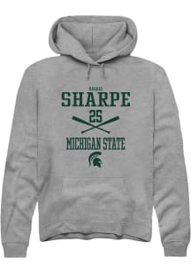 Reggie Sharpe Rally Mens Graphite Michigan State Spartans NIL Sport Icon Hooded Sweatshirt