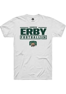 Andrew Erby  Ohio Bobcats White Rally NIL Stacked Box Short Sleeve T Shirt