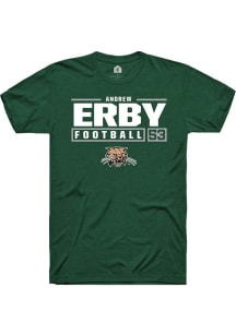Andrew Erby  Ohio Bobcats Green Rally NIL Stacked Box Short Sleeve T Shirt