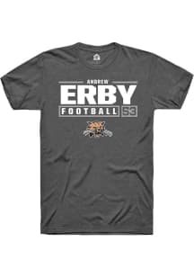 Andrew Erby  Ohio Bobcats Dark Grey Rally NIL Stacked Box Short Sleeve T Shirt
