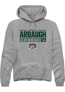 Isabella Arbaugh  Rally Ohio Bobcats Mens Graphite NIL Stacked Box Long Sleeve Hoodie