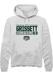 Lexi Grissett  Rally Ohio Bobcats Mens White NIL Stacked Box Long Sleeve Hoodie