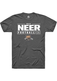 Riley Neer  Ohio Bobcats Dark Grey Rally NIL Stacked Box Short Sleeve T Shirt