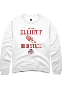 Aaliyah Elliott Rally Mens White Ohio State Buckeyes NIL Sport Icon Crew Sweatshirt